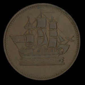 Canada, unknown, 1/2 penny : 1835