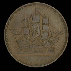 Canada, unknown, 1/2 penny : 1835