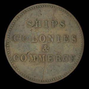 Canada, unknown, 1/2 penny : 1835