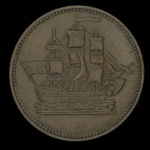 Canada, unknown, 1/2 penny : 1835