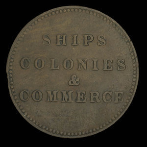 Canada, unknown, 1/2 penny : 1835