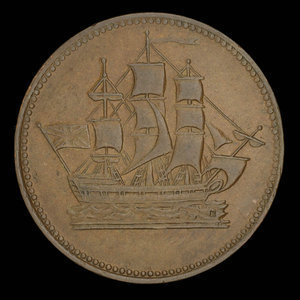 Canada, unknown, 1/2 penny : 1835