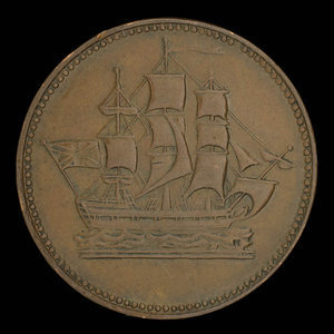 Canada, unknown, 1/2 penny : 1835