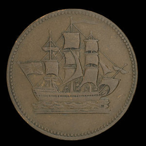 Canada, unknown, 1/2 penny : 1835