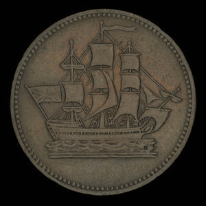 Canada, unknown, 1/2 penny : 1835