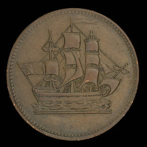 Canada, unknown, 1/2 penny : 1835