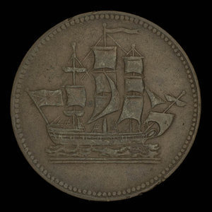 Canada, unknown, 1/2 penny : 1835