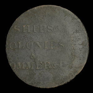 Canada, unknown, 1/2 penny : 1835