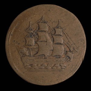 Canada, unknown, 1/2 penny : 1835