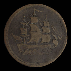 Canada, unknown, 1/2 penny : 1835