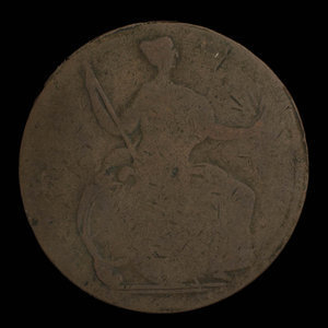 Canada, unknown, 1/2 penny : 1838