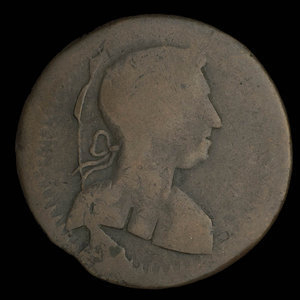 Canada, unknown, 1/2 penny : 1838