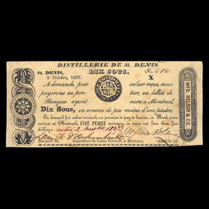 Canada, Wfd. Nelson & Co., 10 sous : October 9, 1837