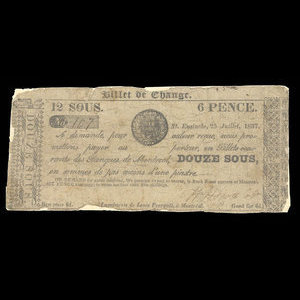 Canada, W.H. Scott & Co., 12 sous : July 25, 1837