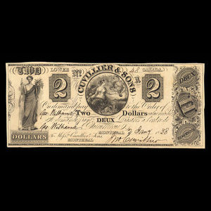 Canada, Cuvillier & Sons, 2 dollars : January 2, 1838