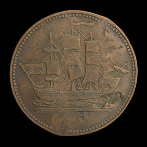 Canada, unknown, 1/2 penny : 1835