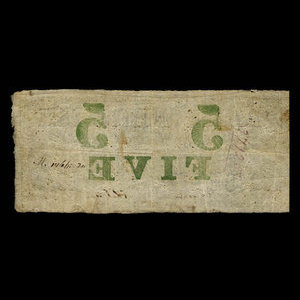 Canada, Bank of British North America, 5 dollars : July 5, 1852