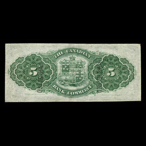 Canada, Canadian Bank of Commerce, 5 dollars : January 1, 1879