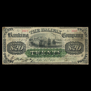 Canada, Halifax Banking Company, 20 dollars : September 1, 1871