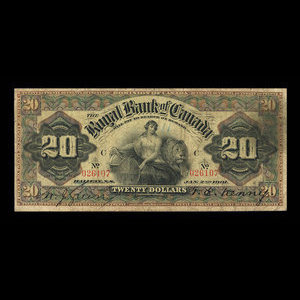 Canada, Royal Bank of Canada, 20 dollars : January 2, 1901