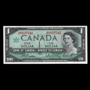 Canada, Bank of Canada, 1 dollar : 1967