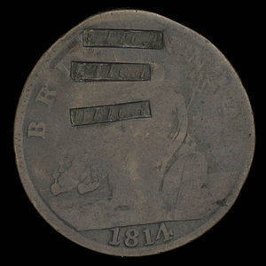 Canada, unknown, 1/2 penny : 1814