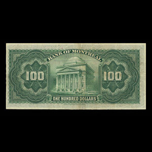 Canada, Bank of Montreal, 100 dollars : January 2, 1923