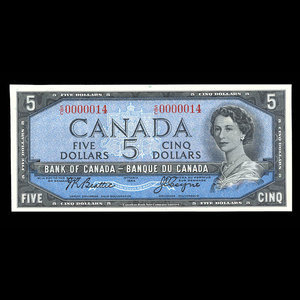 Canada, Bank of Canada, 5 dollars : 1954