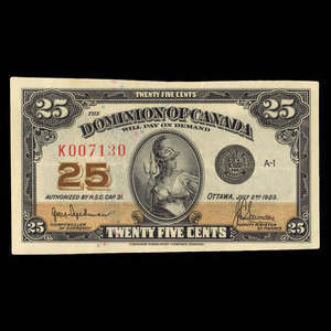 Canada, Dominion of Canada, 25 cents : July 2, 1923