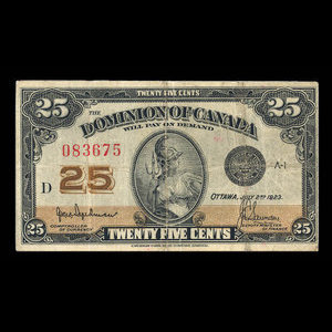 Canada, Dominion of Canada, 25 cents : July 2, 1923