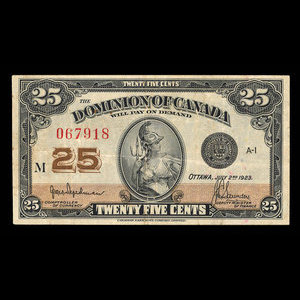 Canada, Dominion of Canada, 25 cents : July 2, 1923