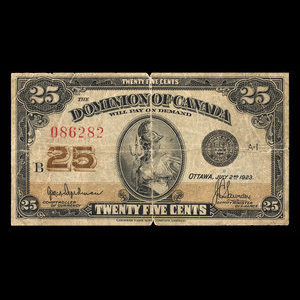 Canada, Dominion of Canada, 25 cents : July 2, 1923