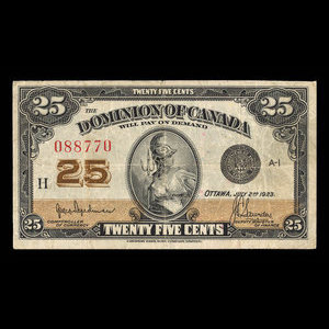 Canada, Dominion of Canada, 25 cents : July 2, 1923