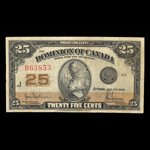 Canada, Dominion of Canada, 25 cents : July 2, 1923