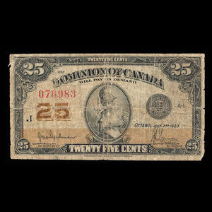 Canada, Dominion of Canada, 25 cents : July 2, 1923