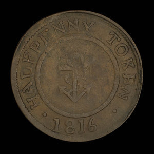 Canada, unknown, 1/2 penny : 1816