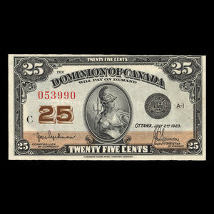 Canada, Dominion of Canada, 25 cents : July 2, 1923