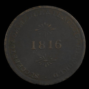 Canada, unknown, 1/2 penny : 1816