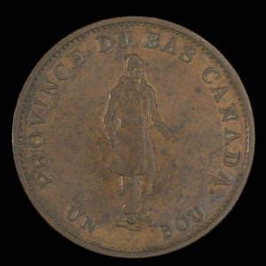 Canada, City Bank (Montreal), 1/2 penny : 1837