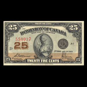 Canada, Dominion of Canada, 25 cents : July 2, 1923