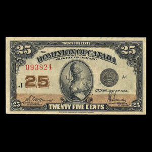 Canada, Dominion of Canada, 25 cents : July 2, 1923