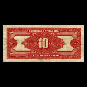 Canada, Union Bank of Canada (The), 10 dollars : July 1, 1921