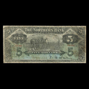 Canada, Northern Bank, 5 dollars : November 1, 1905