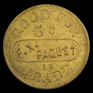 Canada, F.X. Paquet, 5 cents : 1895