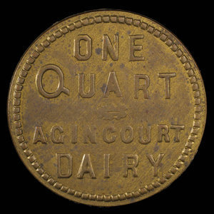 Canada, Agincourt Dairy, 1 quart, milk : 1895