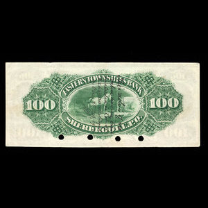 Canada, Eastern Townships Bank, 100 dollars : July 1, 1874