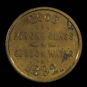 Canada, St. Leon Mineral Water Company Limited, 1 glass, St. Leon water : 1892