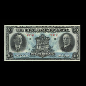 Canada, Royal Bank of Canada, 20 dollars : January 3, 1927