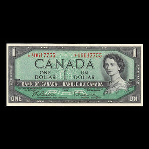 Canada, Bank of Canada, 1 dollar : 1954