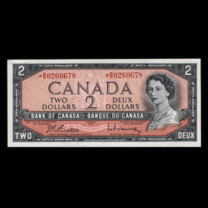 Canada, Bank of Canada, 2 dollars : 1954